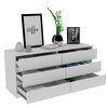 Tuhome Asteria 6 Drawer Double Dresser, Metal Handles, White CLB5955